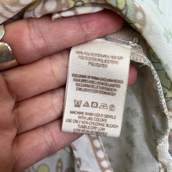 Free People - Floral Fun Design Multi Colored Button Up See Thru Blouse Large - Picture 11 of 12